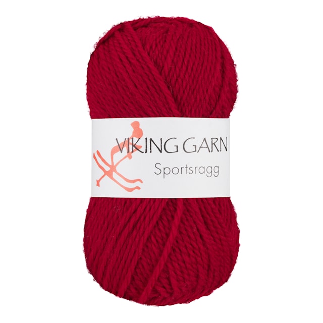 Sportsragg Garn Ullmix 50 g Röd 565 Viking Garn