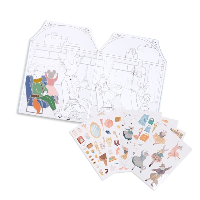 Produktbild 2 för Målarbok med Stickers - Dansskola Moulin Roty