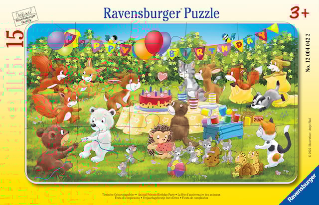 Animal Birthday Party Puslespill 15 brikker, Ravensburger