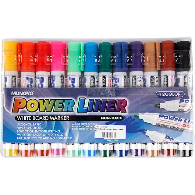 Produktbild 2 för Whiteboardpenna 4 mm mixade färger 12-pack