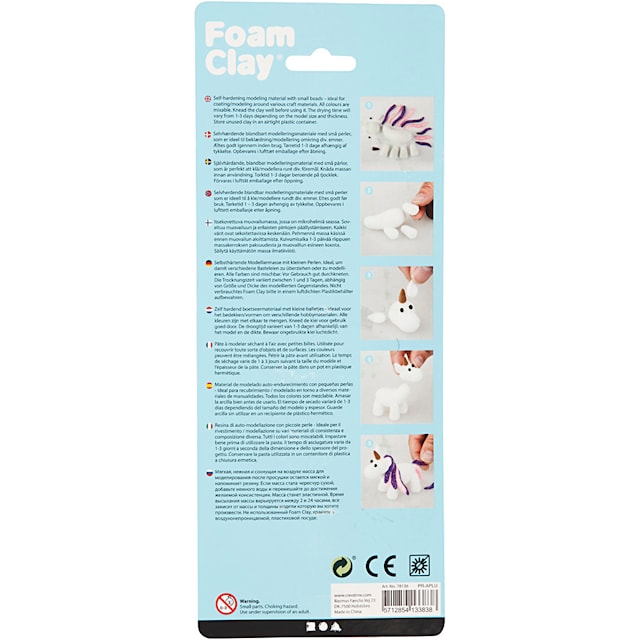 Tuotekuva 5 - Foam Clay® Helmimassa, kimalle,metallinen, pinkki, violetti, valkoinen, 3x14 g/ 1 pkt