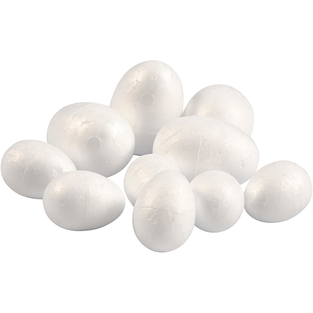 Produktbilde 2 for Egg, H: 35+48 mm, B: 25+35 mm, hvit, 10 stk./ 1 pk.
