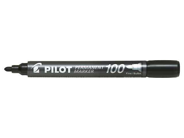 Merkepenn Permanent Fin 100 Svart Pilot