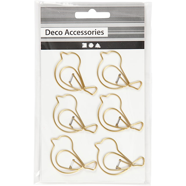 Tuotekuva 2 - Liittimet, lintu, koko 32x40 mm, kulta, 6 kpl/ 1 pkt