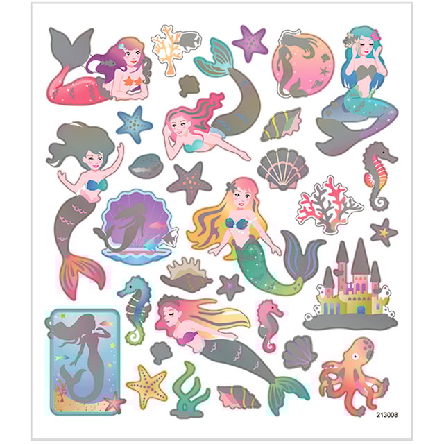 Produktbilde 1 for Klistremerker, havfruer, ark 15x16,5 cm, ca. 32 stk., 1 ark