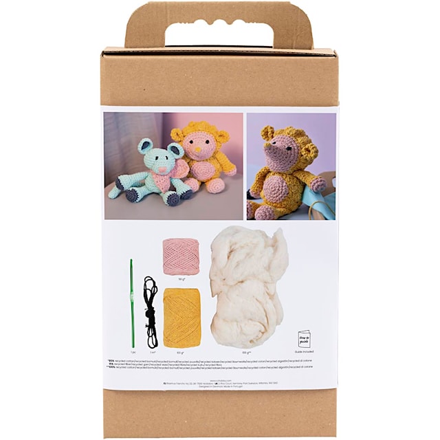 Produktbilde 2 for DIY Kit Amigurumi, Pinnsvin, lys rosa, varm gul, 1 pk.