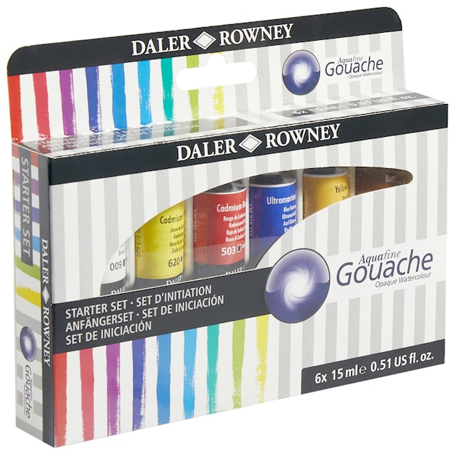 Produktbild 1 för Gouachefärg Aquafine 6x15 ml Tuber Daler-Rowney