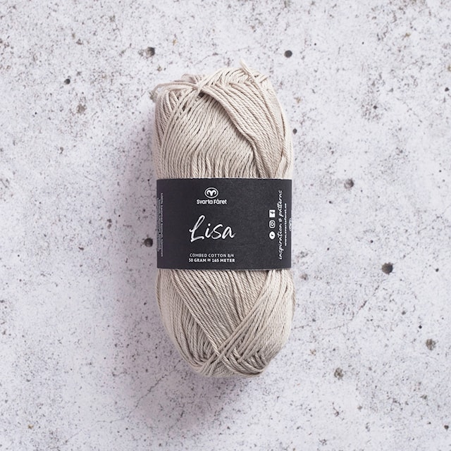 Lisa 8/4 Garn Bomull 50 g Beige Svarta Fåret
