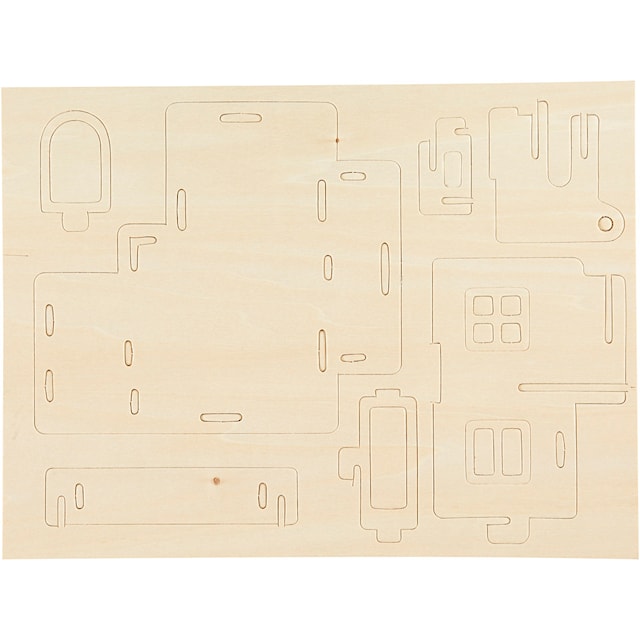 Tuotekuva 3 - 3D-Palapeli, talo parvekkeineen, koko 15,8x17,5x19,5, 1 kpl