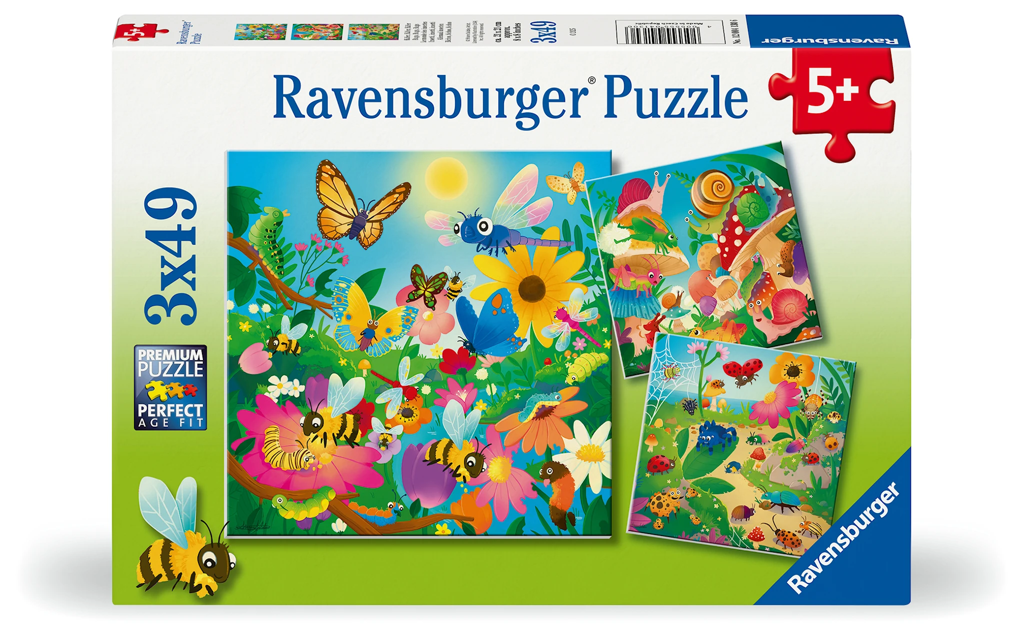 Produktbild för Bugs, Bugs, Bugs Pussel 3x49 bitar, Ravensburger