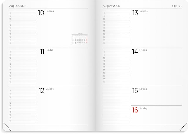 Produktbilde 2 for Ukekalender Leo A5 Lite 2026 sort GRIEG