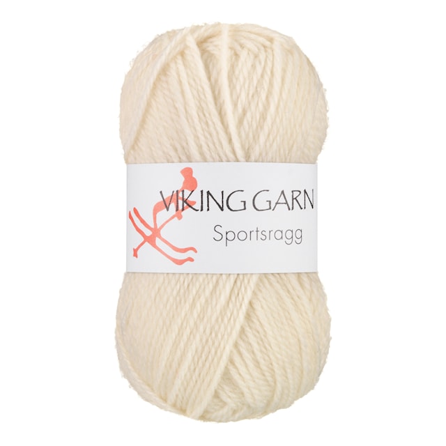 Sportsragg 50 g Naturhvit 502 Viking Garn