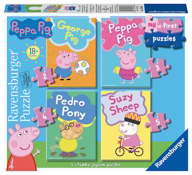 Produktbild 1 för Pussel Peppa Pig My First Puzzle 2/3/4/5 bitar, Ravensburger