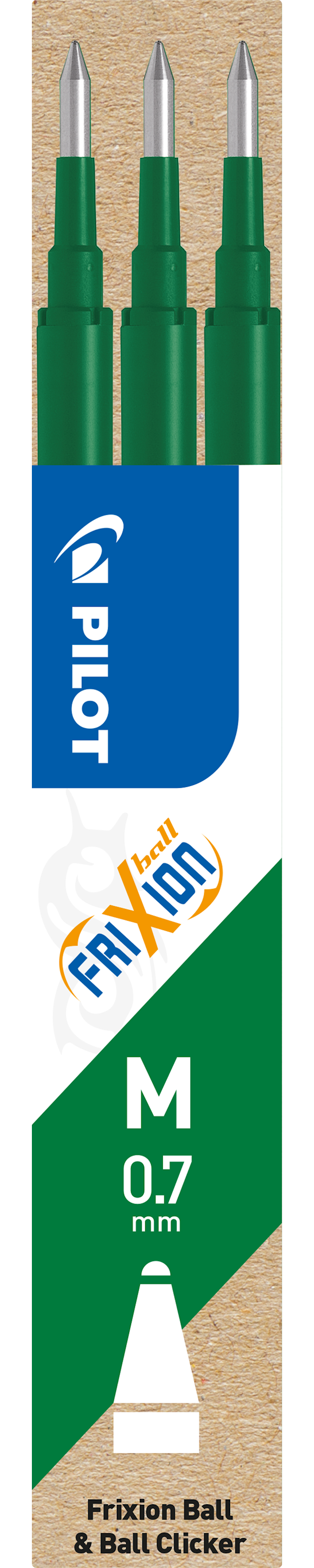 Produktbild 1 för Refill Frixion 0,7 Grön 3-p, Pilot