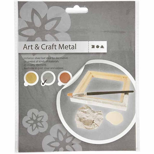 Produktbild 2 för Bladmetall 16x16 cm Silver 25 Ark