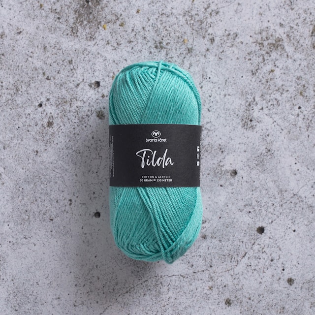 Tilda Garn Bomullsmiks 50 g 582 Mint Svarta Fåret