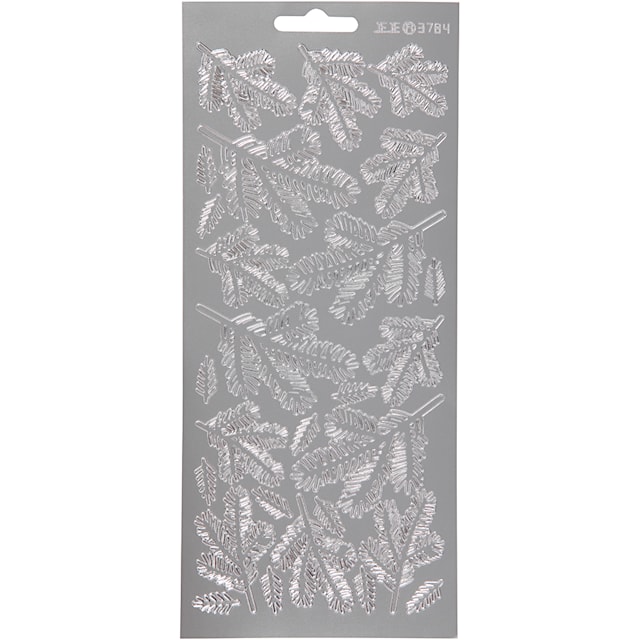 Ääriviivatarra, oksat, arkki 10x23 cm, hopea, 1 ark