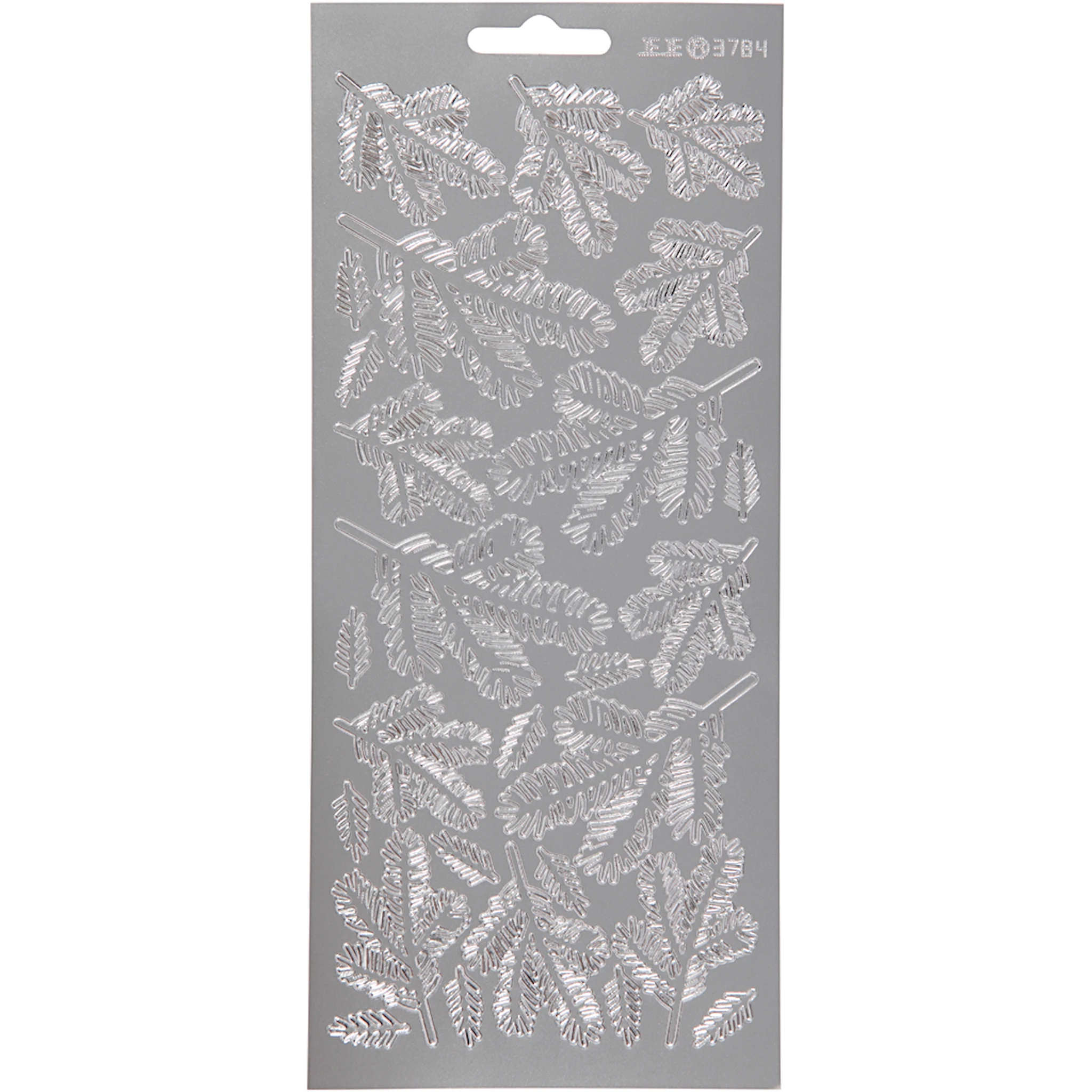 Produktbilde for Stickers, kvist, ark 10x23 cm, sølv, 1 ark
