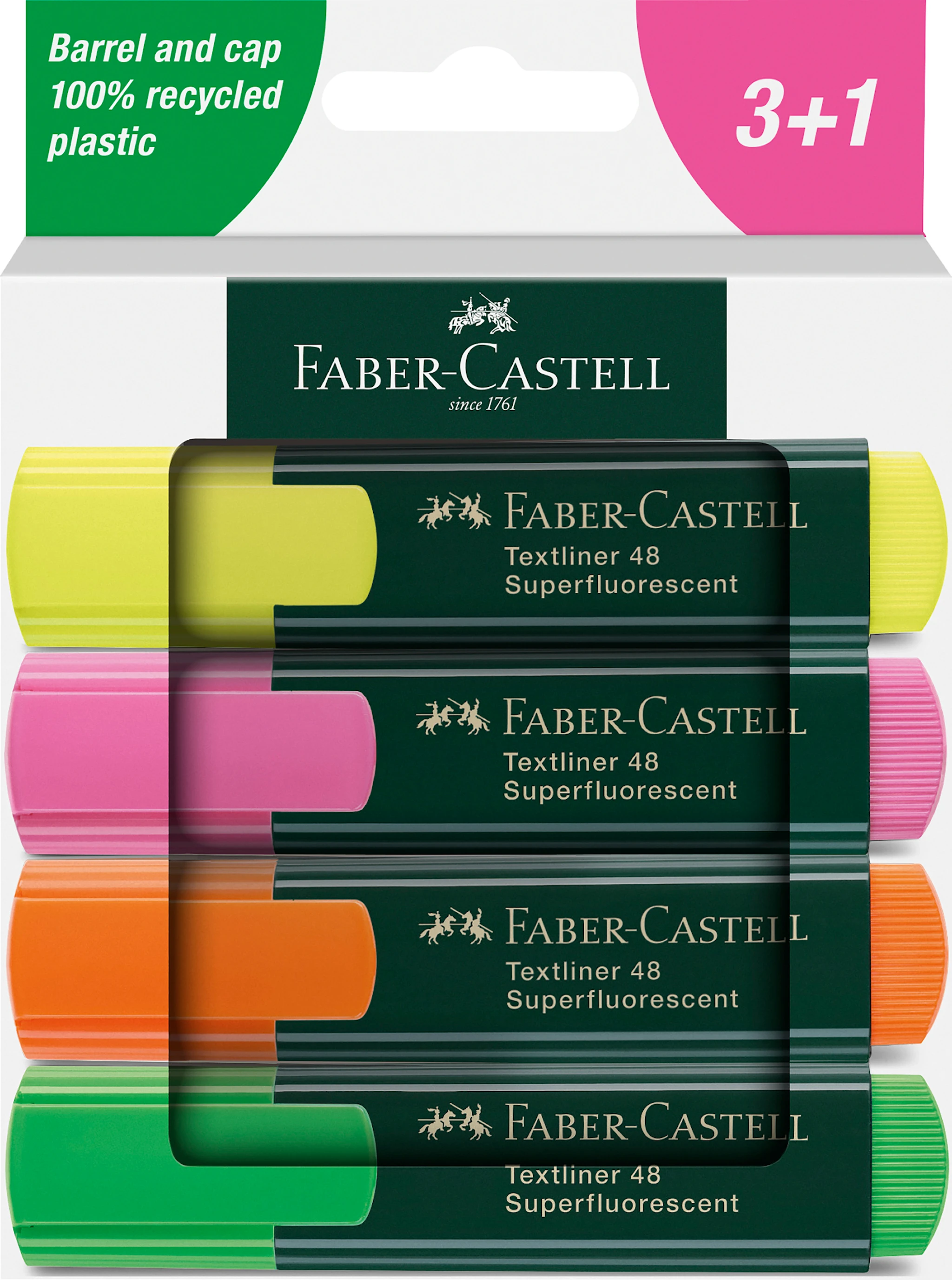 Produktbilde for Overstrykningspenn Highlighter TL 48 4-pack Faber Castell
