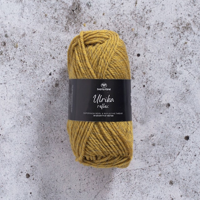 Ulrika Reflex Garn Ullmiks 50 g Mosegul Svarta Fåret