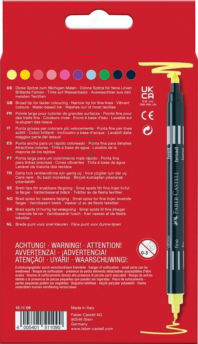 Produktbilde 4 for Tusjpenner med dobbeltspiss Neon 10-pack Faber Castell