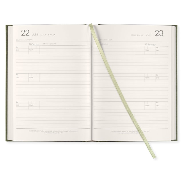 Produktbild 2 för 3-Års Dagbok A5 Khaki Green Paperstyle