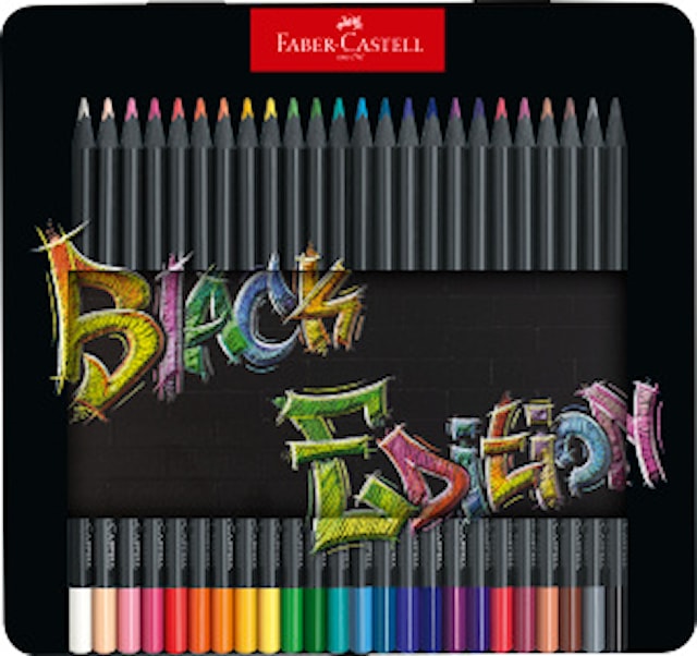 Tuotekuva 1 - Faber-Castell Black Edition -värikynät metallikotelossa, 24 kynää