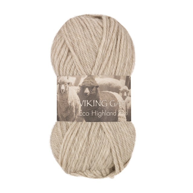 Highland Eco Wool Garn 50 g Perlegrå 212 Viking Garn