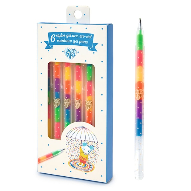 Produktbild 1 för Pennset Rainbow Gelpennor 6-pack Djeco