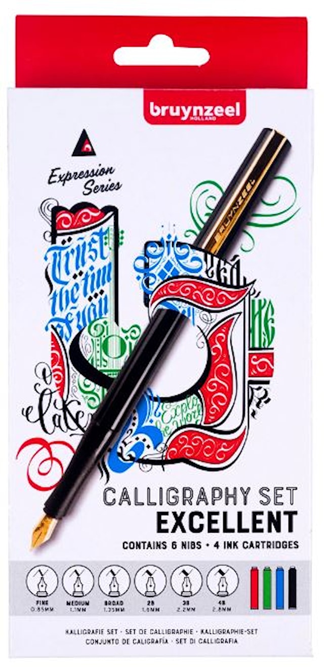 Tuotekuva 1 - Kalligrafiasetti 14 osaa Bruynzeel
