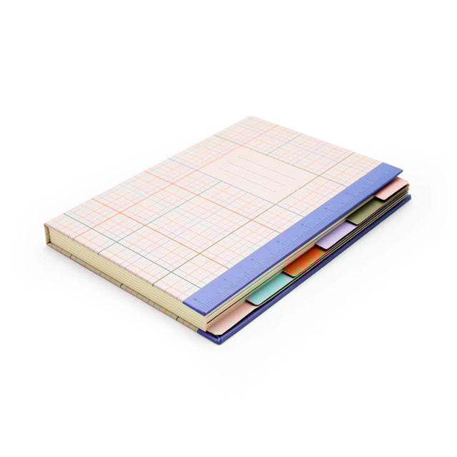 Produktbild 3 för Ämnesblock linjerade och rutiga uppslag med linjal Inkerie