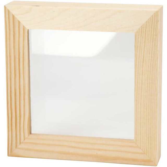 Produktbilde 1 for 3D ramme med glass, D: 2,5 cm, str. 12,3x12,3 cm, 1 stk.