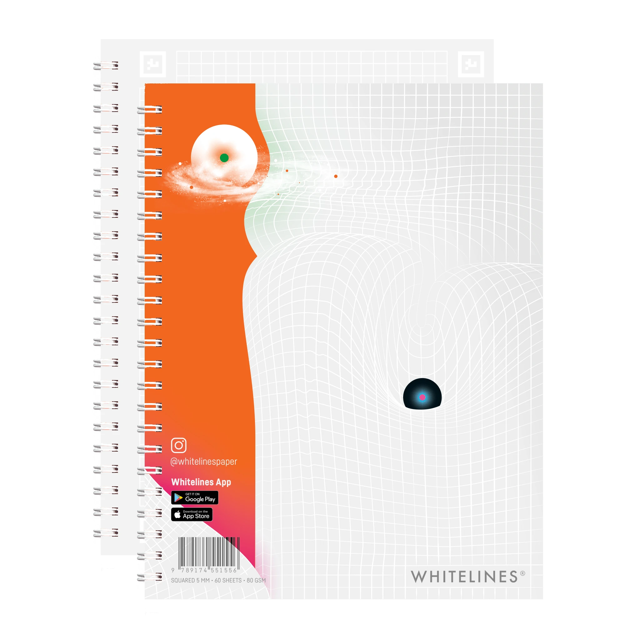 Tuotekuva ille Whitelines Revelations Kierrelehtiö A5 Ruudullinen