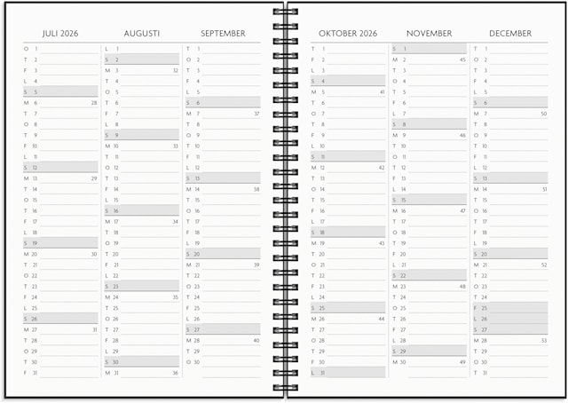 Tuotekuva 2 - Kalender 2026 A5 Få det gjort Svart Burde