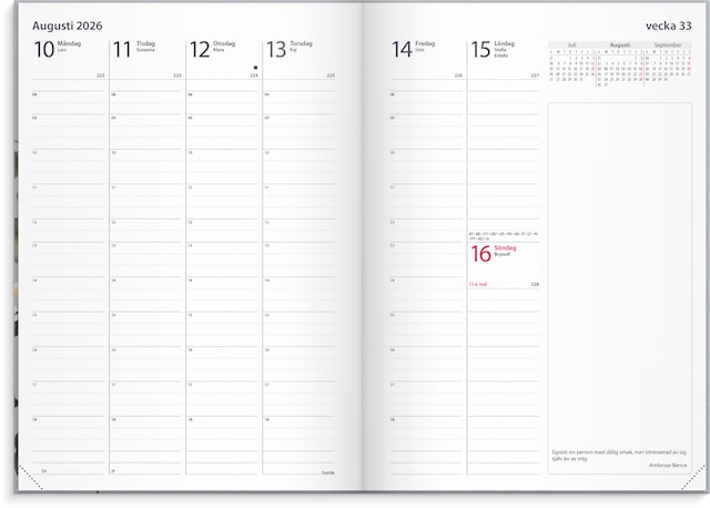 Produktbilde 2 for Kalender 2026 A5 Business Flora Burde