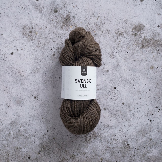 Svensk Ull 3 tr 100 g Log House Brown Järbo