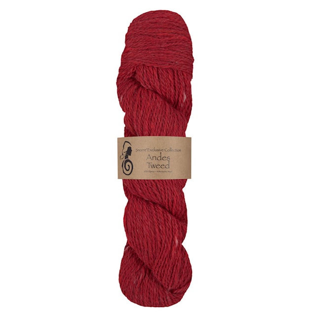 Andes Tweed  Alpacka, ull 50 gr Röd 250, Viking Snorre