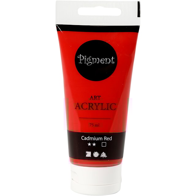 Produktbild 1 för Akrylfärg Primärröd halvblank semi opaque 75 ml Pigment Art Acrylic