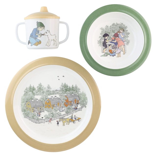 Tuotekuva 1 - Rätt Start Barnservis 3-delar, Barnen i Bullerbyn