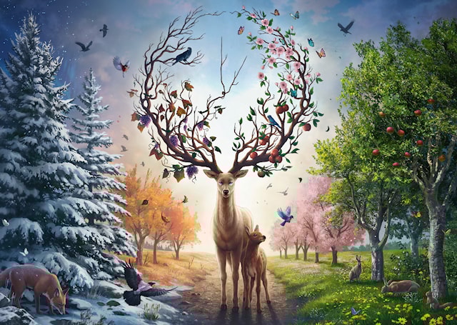 Produktbild 2 för Pussel Magical Deer 1000 bitar, Ravensburger
