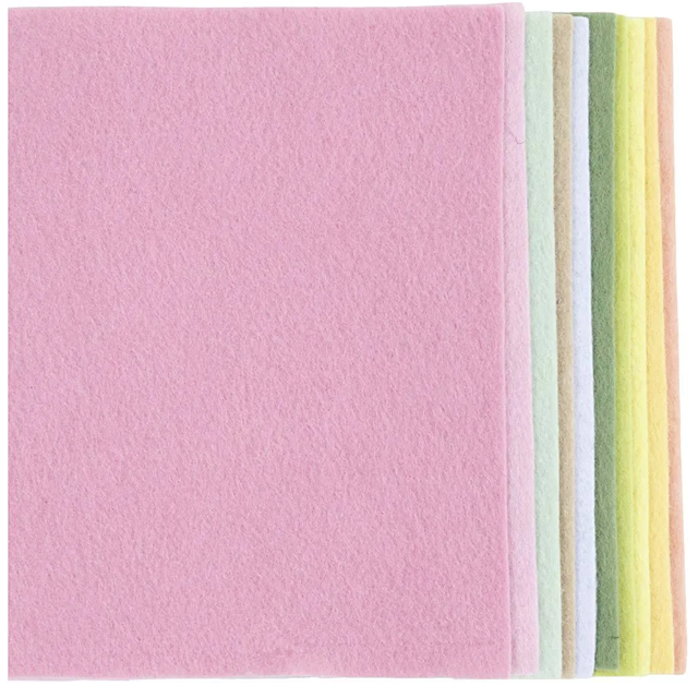 Produktbilde 2 for Hobbyfilt, A4, ark 210x297 mm, tykkelse 2 mm, pastellfarger, 10 stk./ 1 pk.