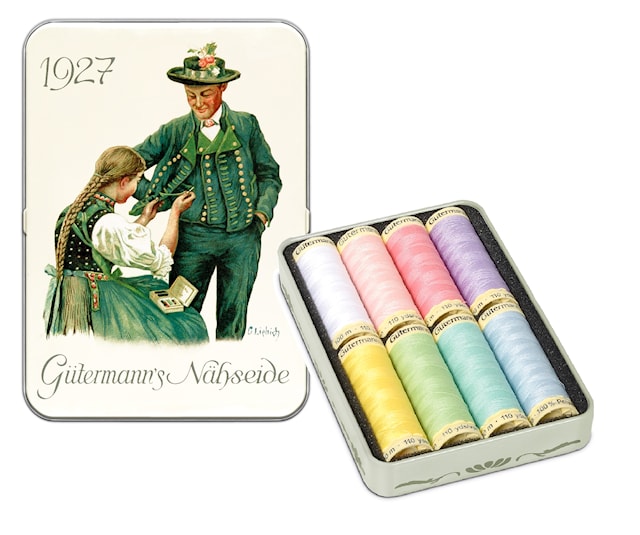 Trådset 100 M Nostalgi Box 8 rullar Gütermann