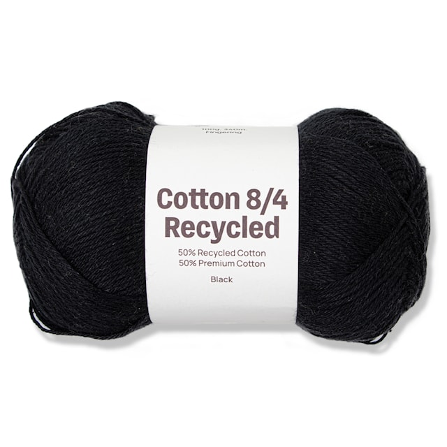 Cotton 8/4 Garn 100 g Recycled Black A082 Adlibris