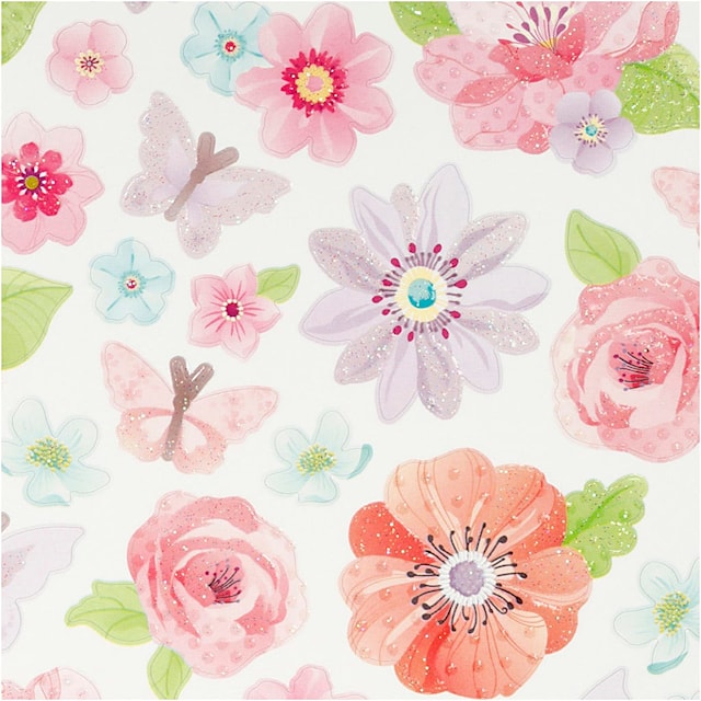 Produktbilde 3 for Klistremerker, vårblomster, ark 15x16,5 cm, 1 ark