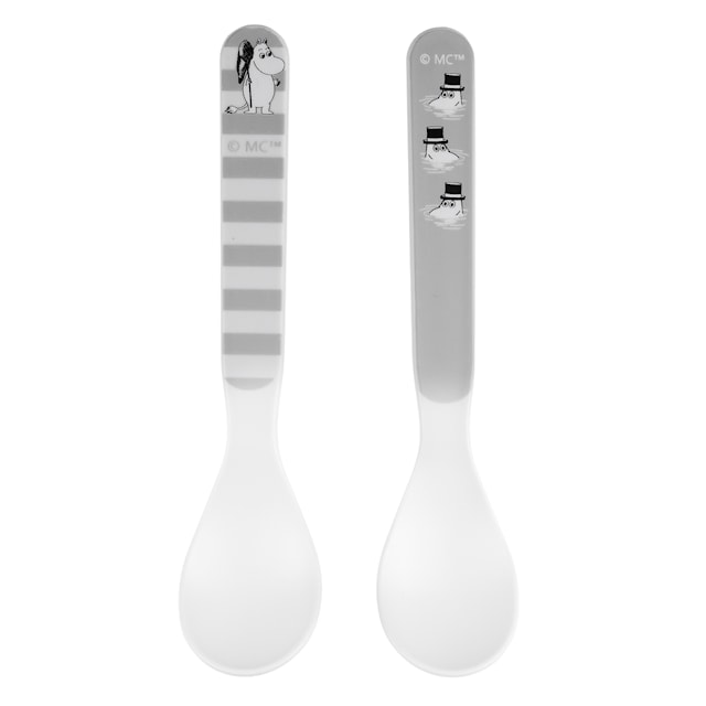 Mumin Vatten & Bad Skedar 2-pack Grå Rätt Start