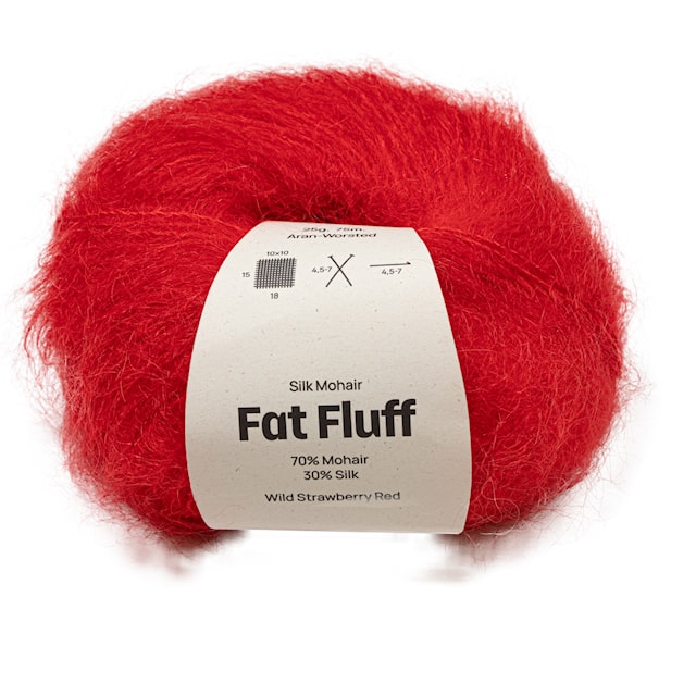 Mohair-Silkki Fat Fluff 25 gr Wild Strawberry red A797 Adlibris