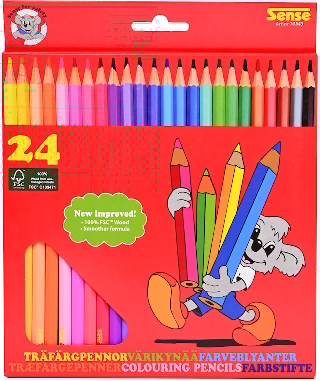 Produktbild 1 för Träfärgpennor 24-pack FSC® Sense