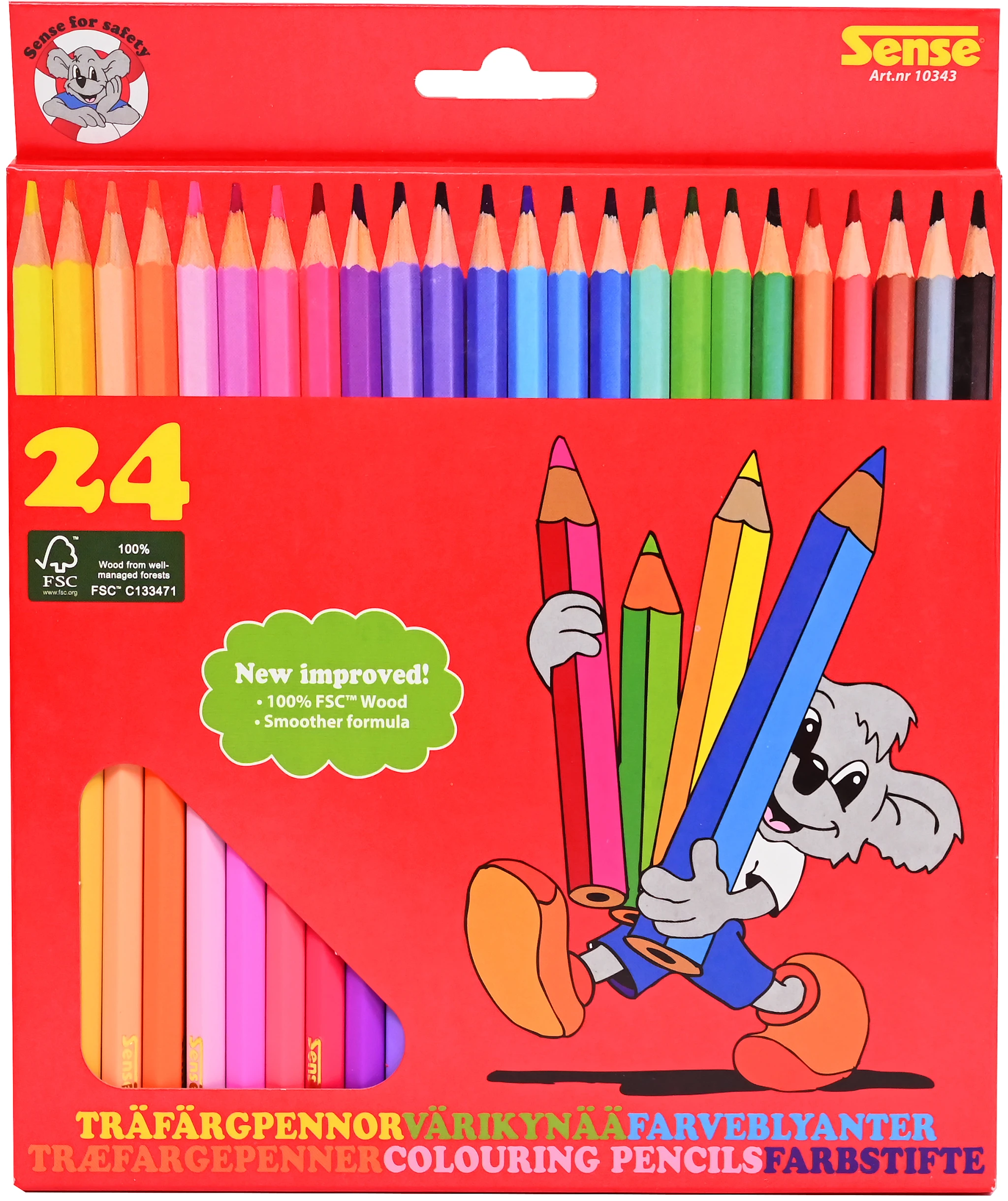 Produktbild för Träfärgpennor 24-pack FSC® Sense