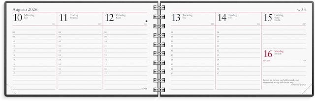 Produktbilde 2 for Kalender 2026 Veckokalendern Eco Line Svart Burde
