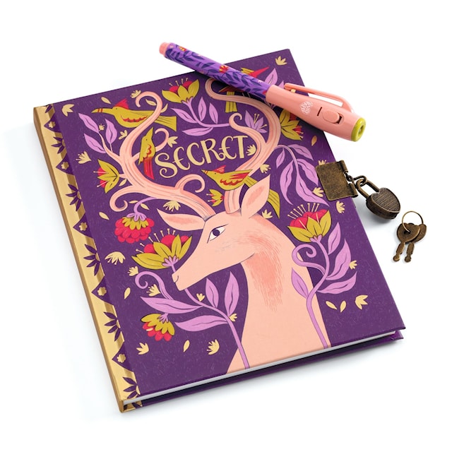 Produktbild 4 för Hemlig Dagbok Melissa Med Hänglås Och Penna Med Osynligt Bläck Djeco